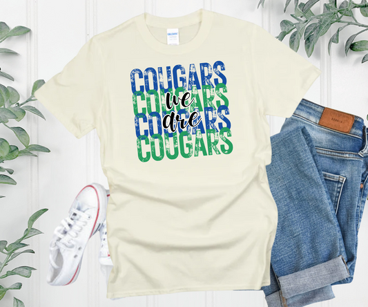 Blue and Green We Are Cougars T-Shirt / Sweatshirt