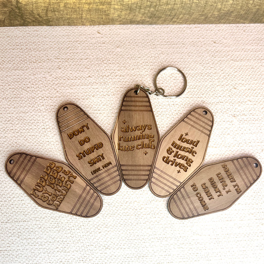 Wooden Keychain Sarcastic Quotes